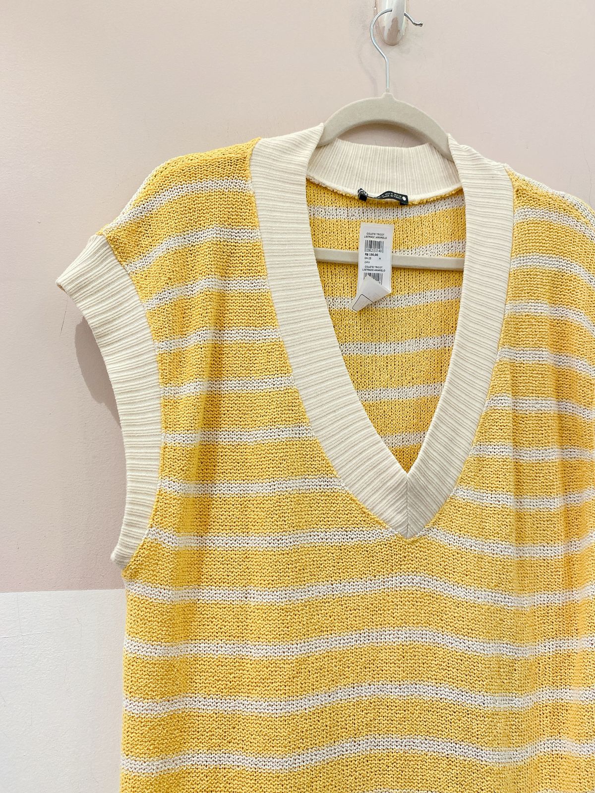 Colete tricot amarelo Zara P