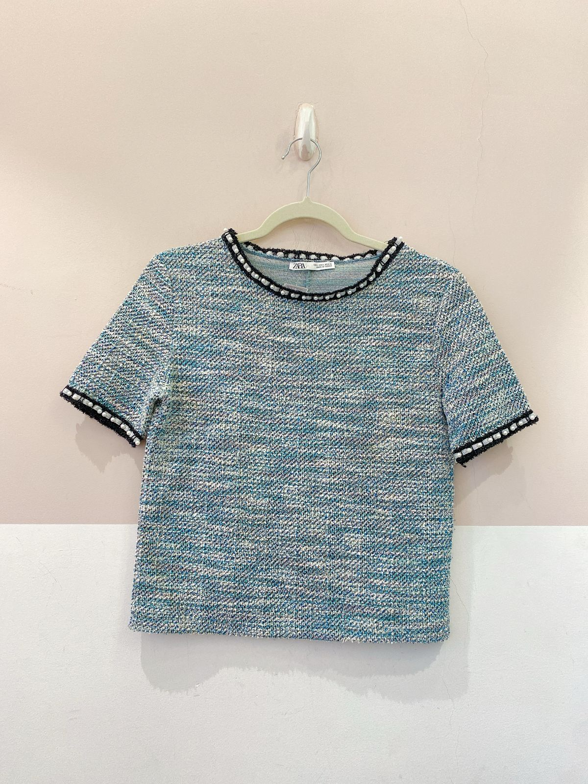Blusa tweed azul Zara P