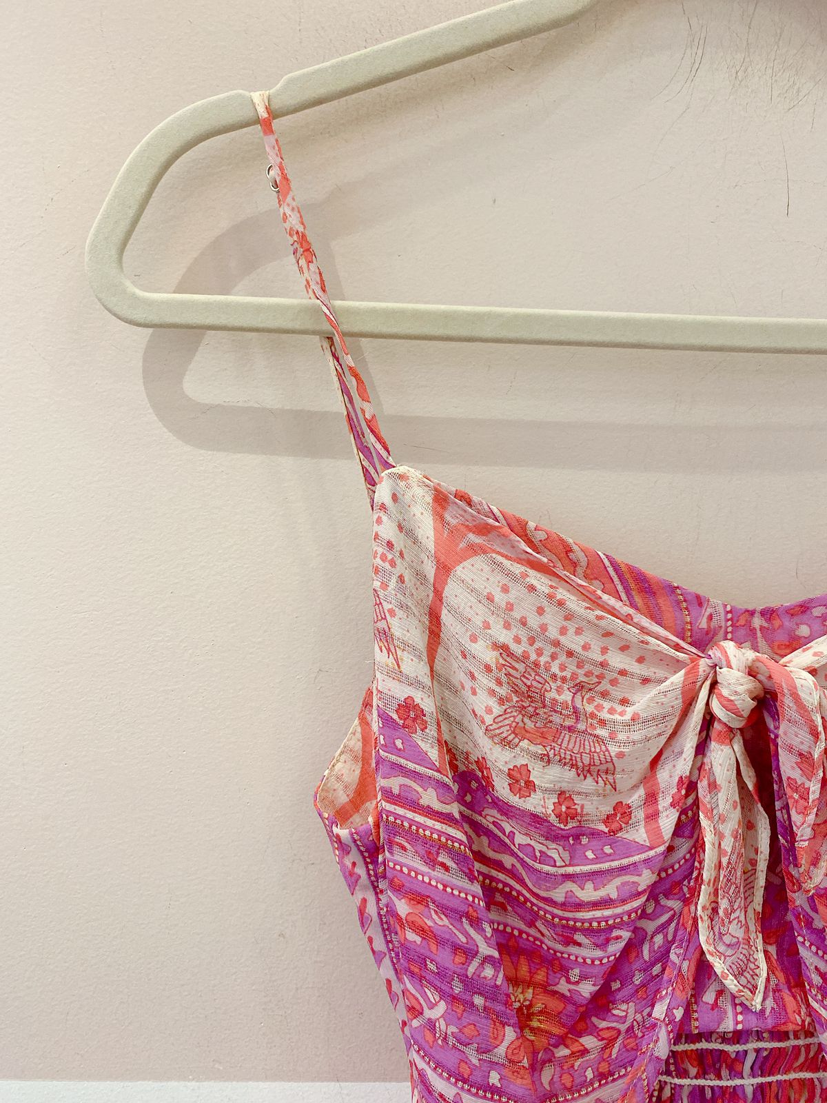 Vestido estampado rosa P
