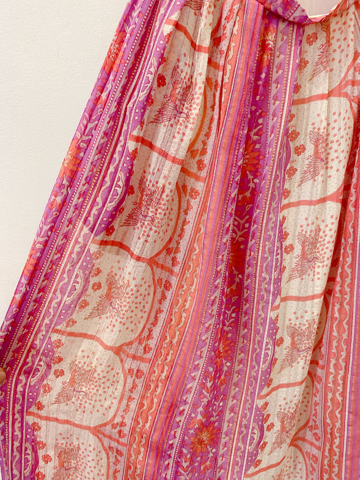 Vestido estampado rosa P