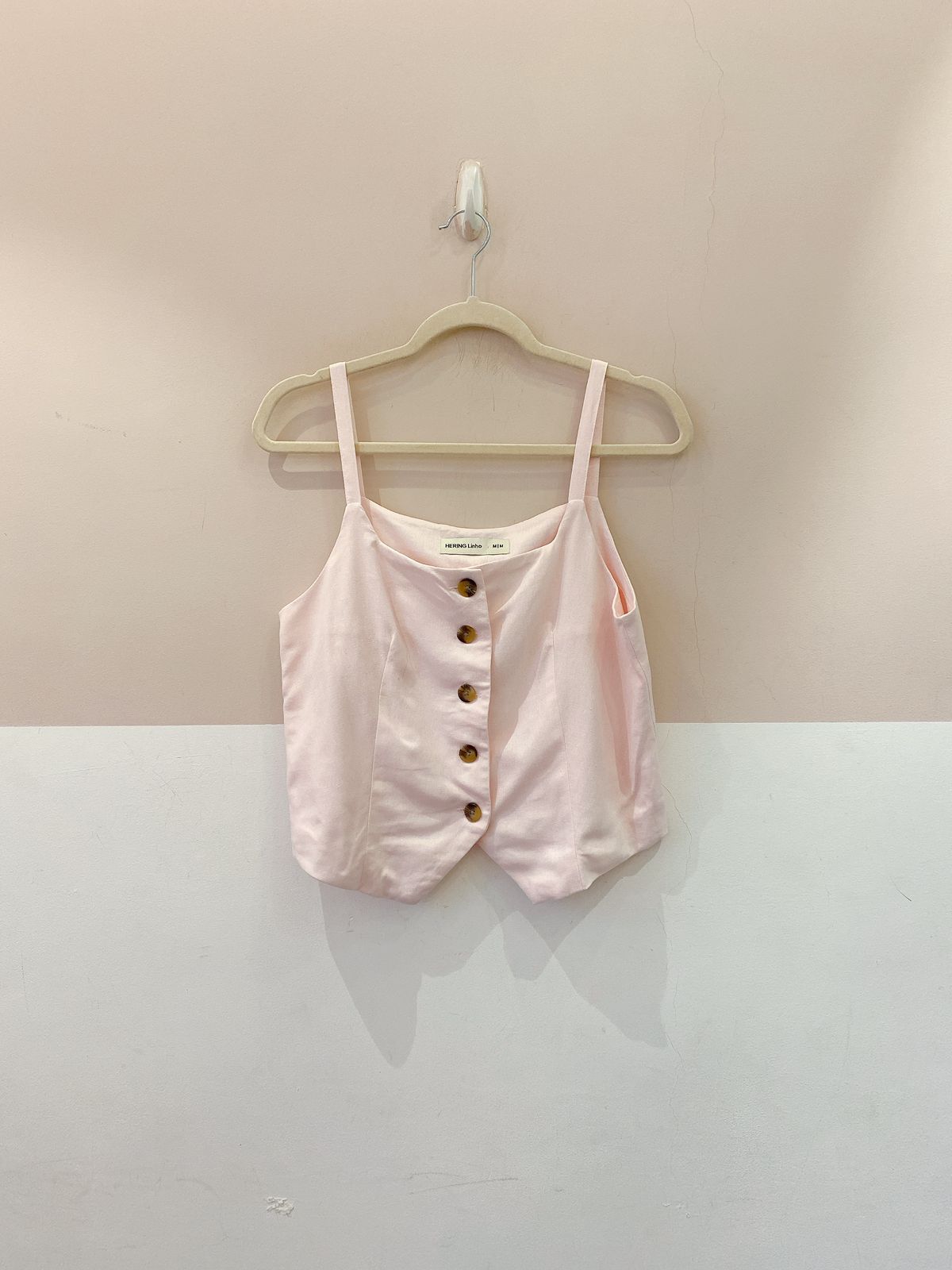 Blusa rosa bebê botões Hering M